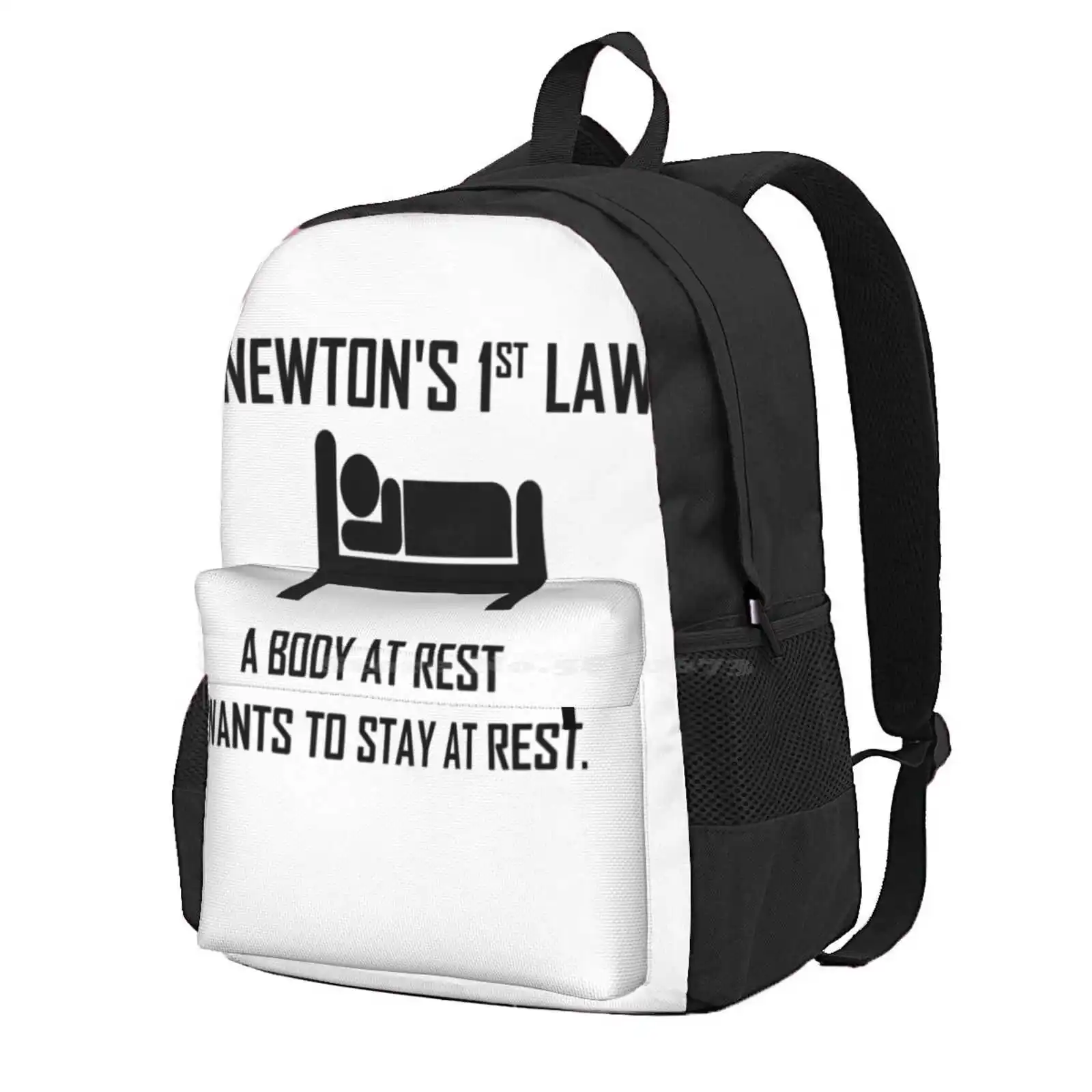 

Newton'S First Law- Funny Physics Joke Hot Sale Schoolbag Backpack Fashion Bags Funny Physics Joke Science Maths Engineering