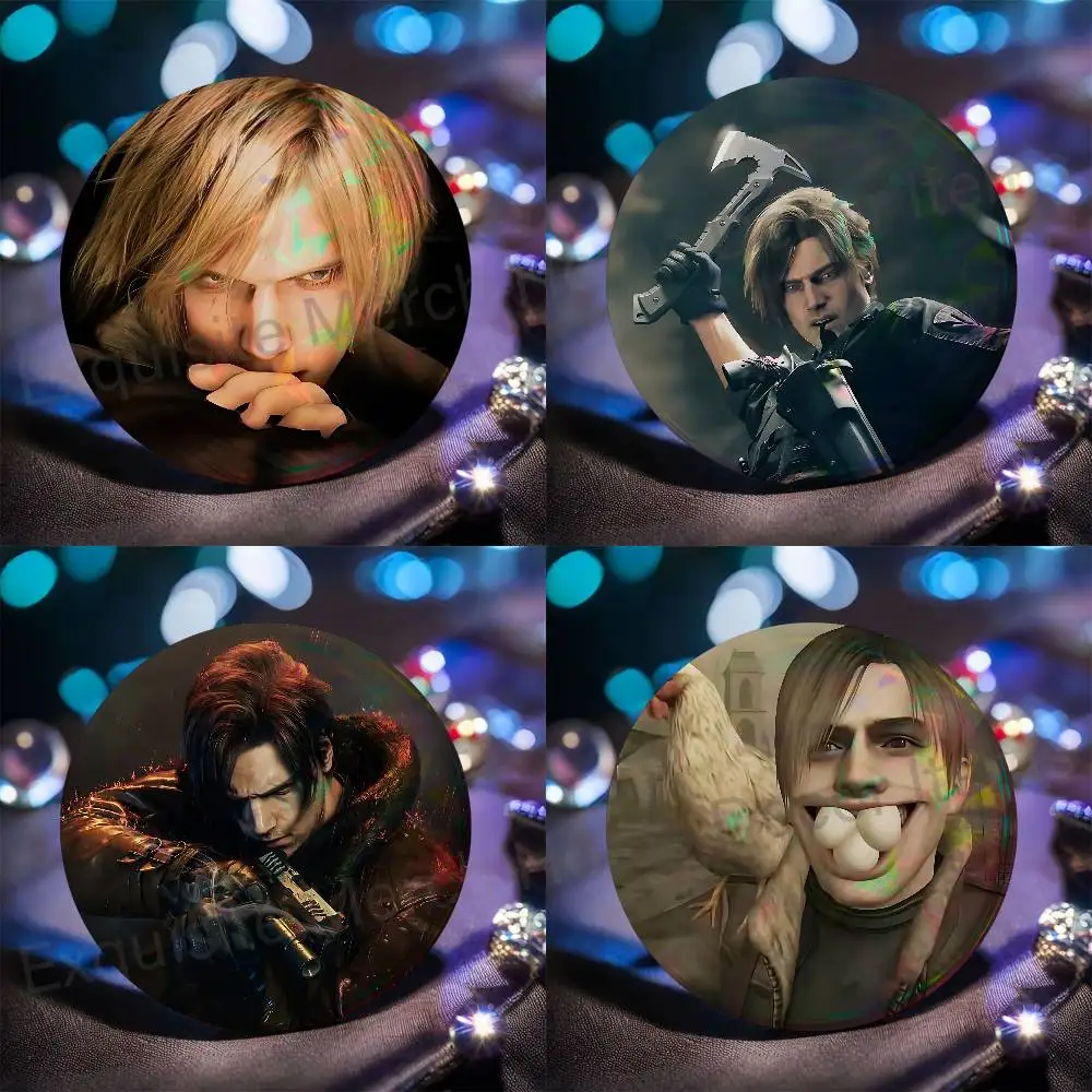 R-Resident E-Evil Leon S Kennedy Insignia Badge Case For Decoration 44mm 32mm 58mm Round Tinplate Pin Brooch Gift
