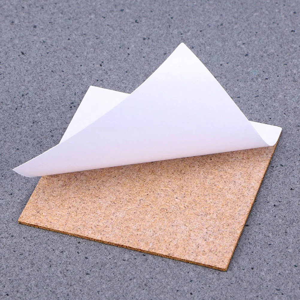 

12 Pcs slip Cork Coasters Self adhesive 100x100mm Thick Thick Cork Cup Pad 5mm Drink Coaster Drink Mats Wooden Tiles Kitchen