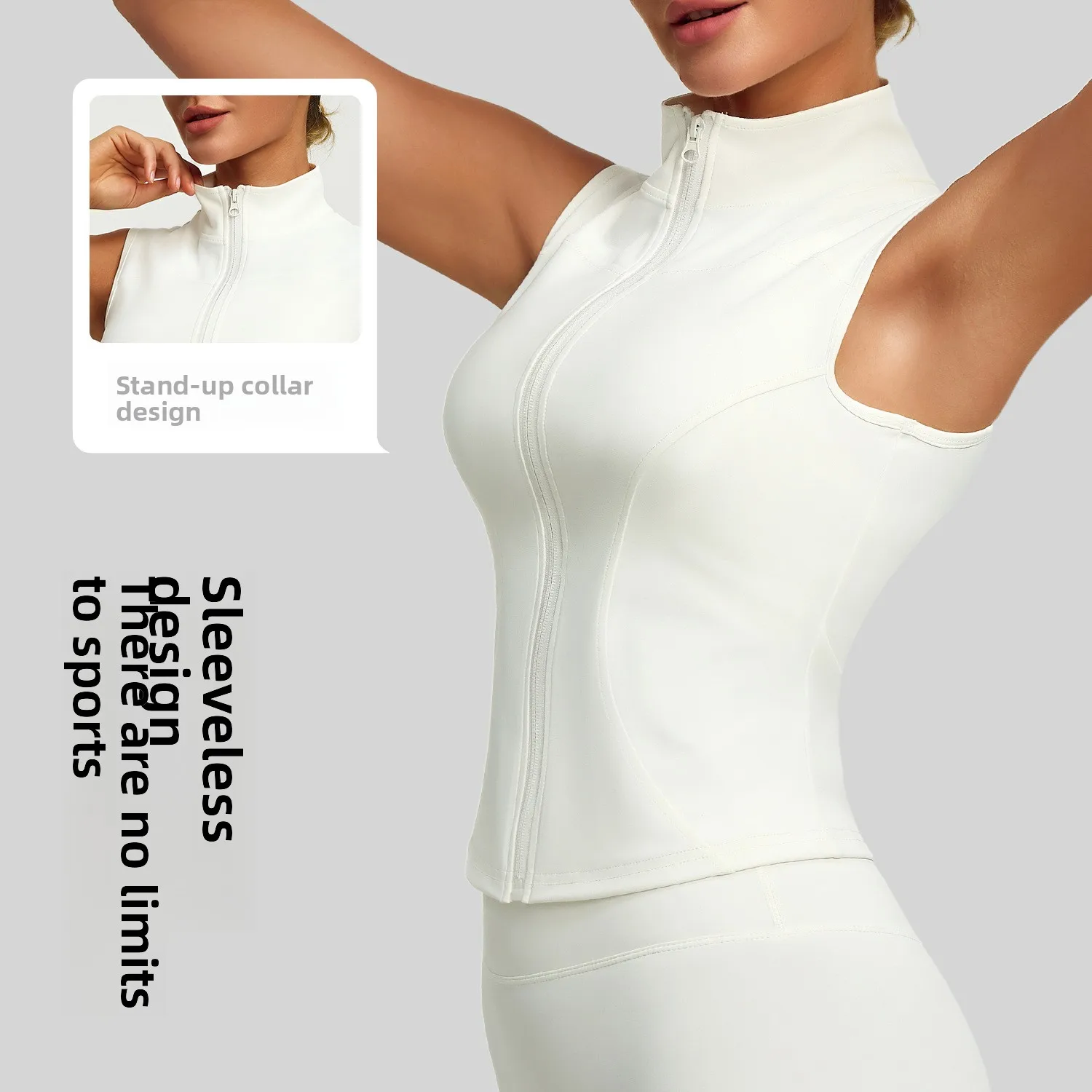 New Sleeveless Fitness Jacket Women's Elastic Tight And Thin Sports Top