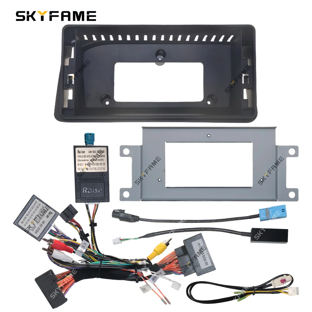 SKYFAME 9/12.3 Inch Car Frame Fascia Adapter Canbus Box Decoder Android Radio Dash Fitting Panel Kit For Volvo S60 V60