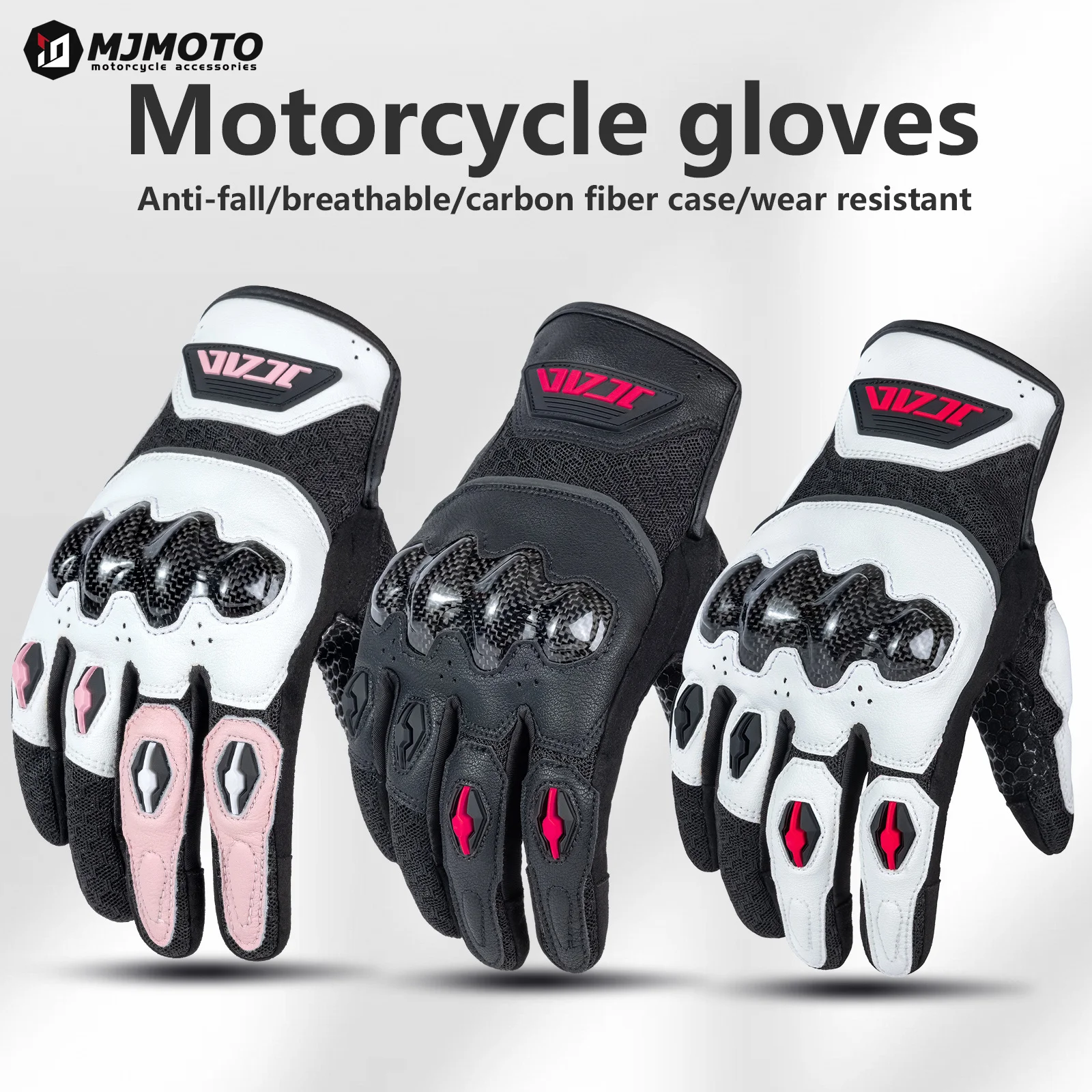 

Motorcycle Gloves Men Women Breathable Motocross Gloves Carbon Fiber Shell Motorbike Gloves Leather Moto Biker Gloves Anti-fall