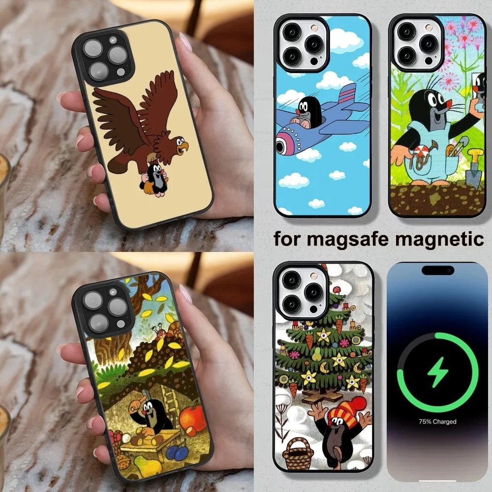 The L-Little Mole Phone Case For iPhone 16,15,14,13,12,11,Plus,Pro,Max,Mini Magesafe Magnetic Wireless Charge