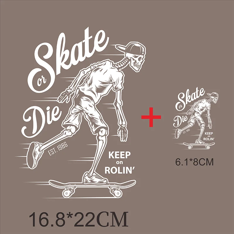 T-Shirt z nadrukiem na gorąco naszywki z kapturem na prasowanie odzieży trendy sportowe męskie i damskie kreskówki na deskorolce