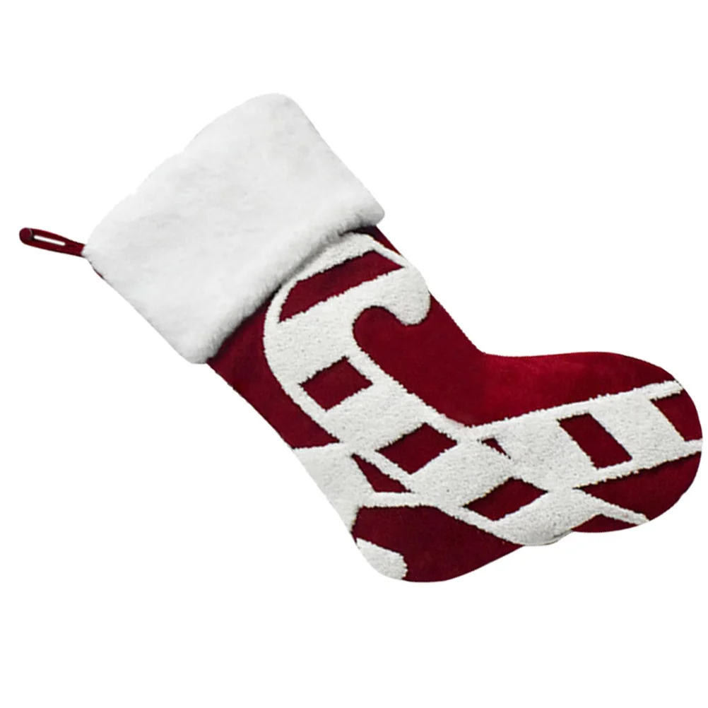 

1pc Christmas Stocking Decor Cartoon Pattern Gift Holder Sock Hanging Pendant For Holiday Party Home Tree Decoration Xmas Gift