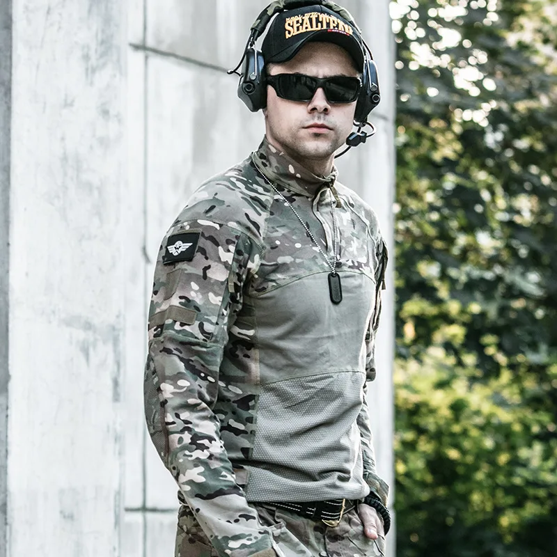 

Hunting Base Layer For Man 2024 New Tactical Camouflage Long Sleeve Outdoor Training Cotton Frog Suit High Quality Designer