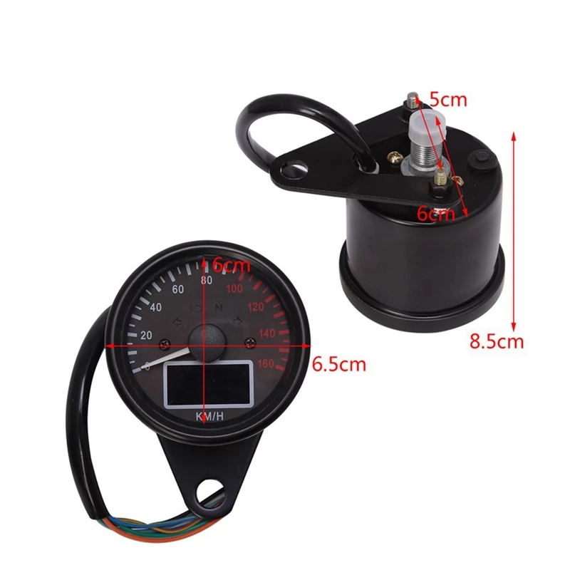 Universal Motorcycle Speedometer LED Digital Tachometer Crystal Instrument Gauge Odometer With Fuel Meter Indicator