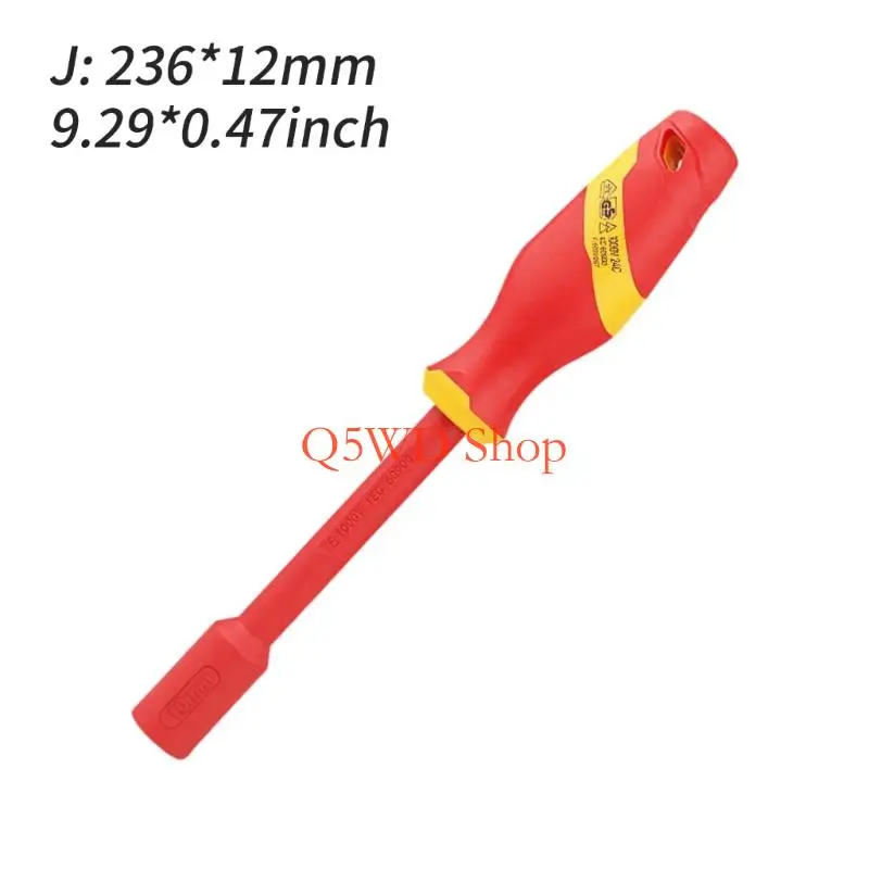 

Q5WD Insulated Socket Wrench Set 1000V Safety Tool for Electrician Steel Hexagonal Socket Wrench Screwdriver Tool
