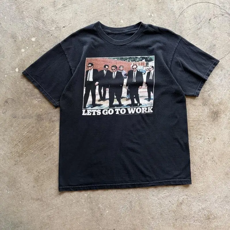 ヴィンテージ-レザーバス-ドッグス-tシャツ-タランティーノ映画プロモーション-レッツ-ゴー-トゥ-ウーク-メンズ-m