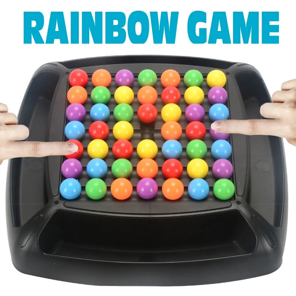 2 Players 20CM Rainbow Ball Matching Brain Game Intelligent Bead Training Board Game Magic Chess Educational Toys For Kids