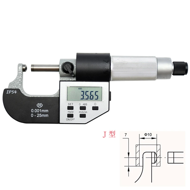 XIBEI Tube Micrometers 0-25 25-50 mmdigital round head wall thickness Micrometer gauge 0-1