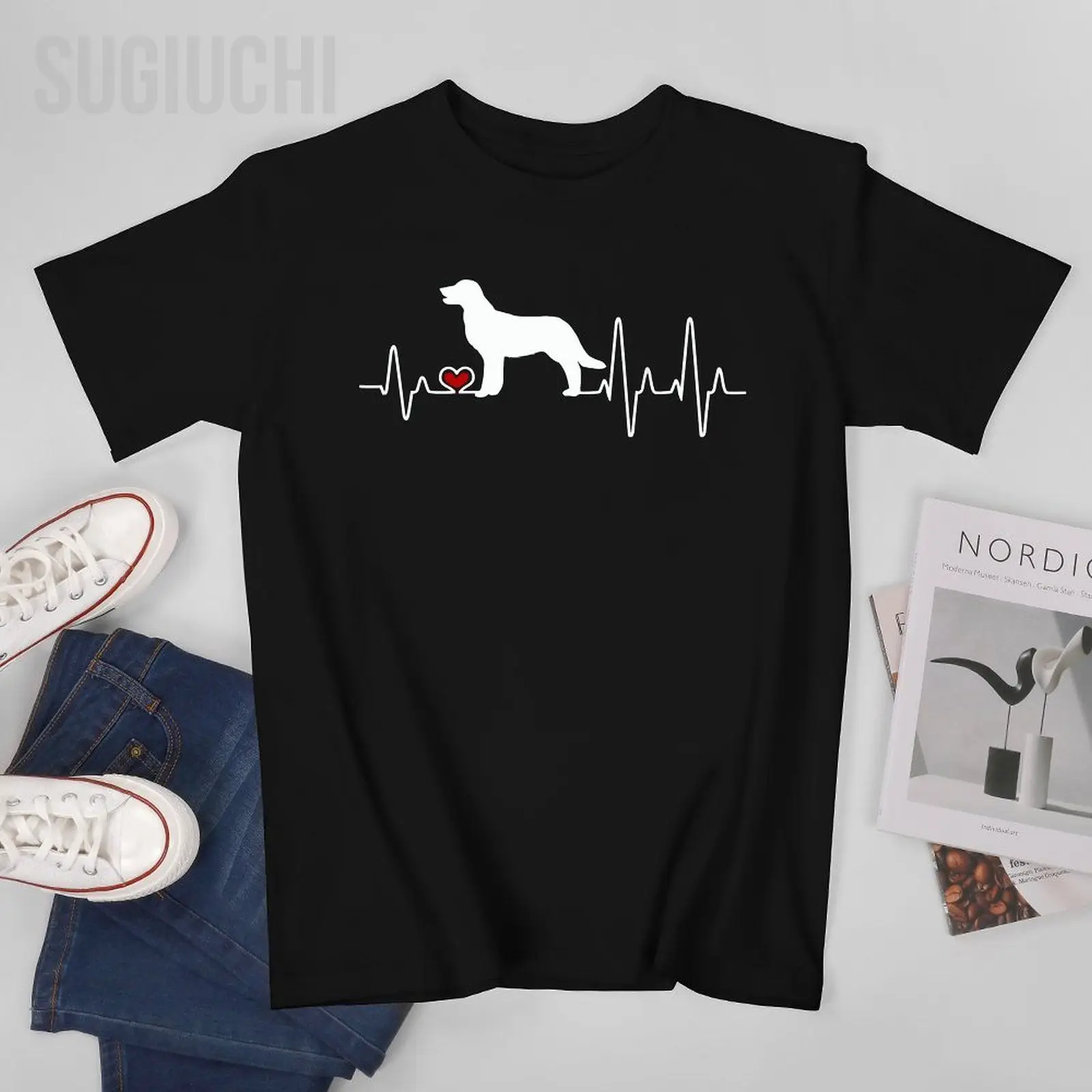 Unisex Men Love Retrieving Golden Retriever Dog Tshirt Tees T Shirts Women Boys 100% Cotton T-Shirt