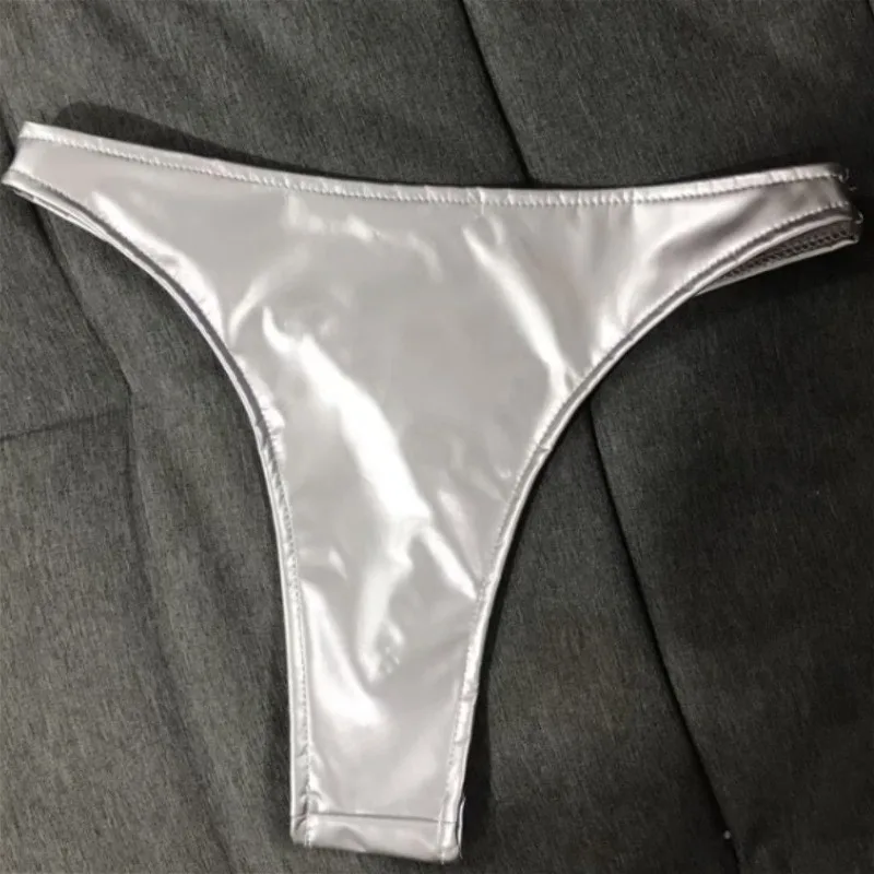 Shiny Women's Sexy Micro Shorts Nightclub Slimming Patent Leather Glossy Tiny Bikini Short Panties for Dancer Stage Performances