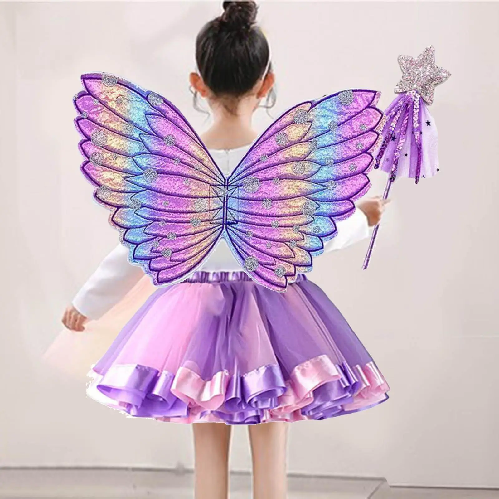 Girls Butterfly Wing Costume Dress up Fairy Princess for Birthday Party