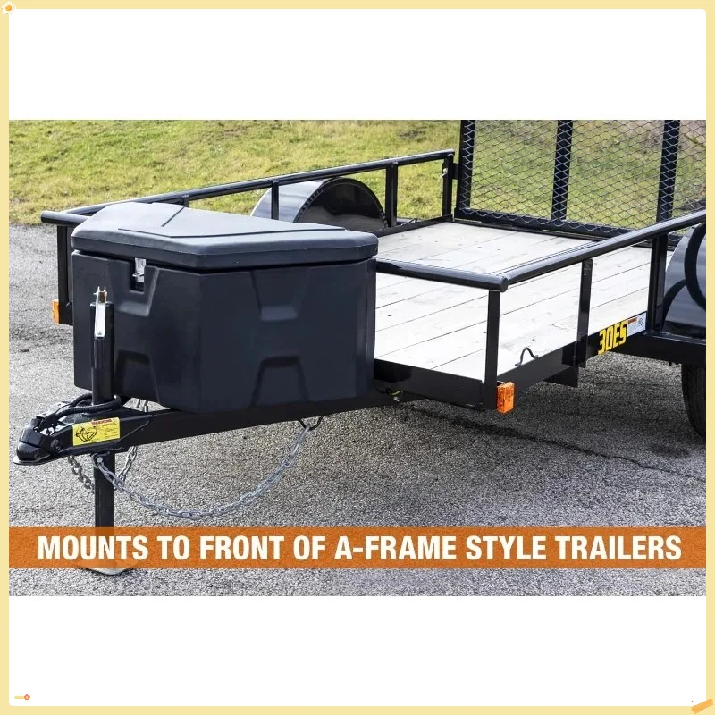 18x19x36" Black Poly Trailer Tongue Storage Box (1701680) - USA-Made, Tool/Cargo Organizer