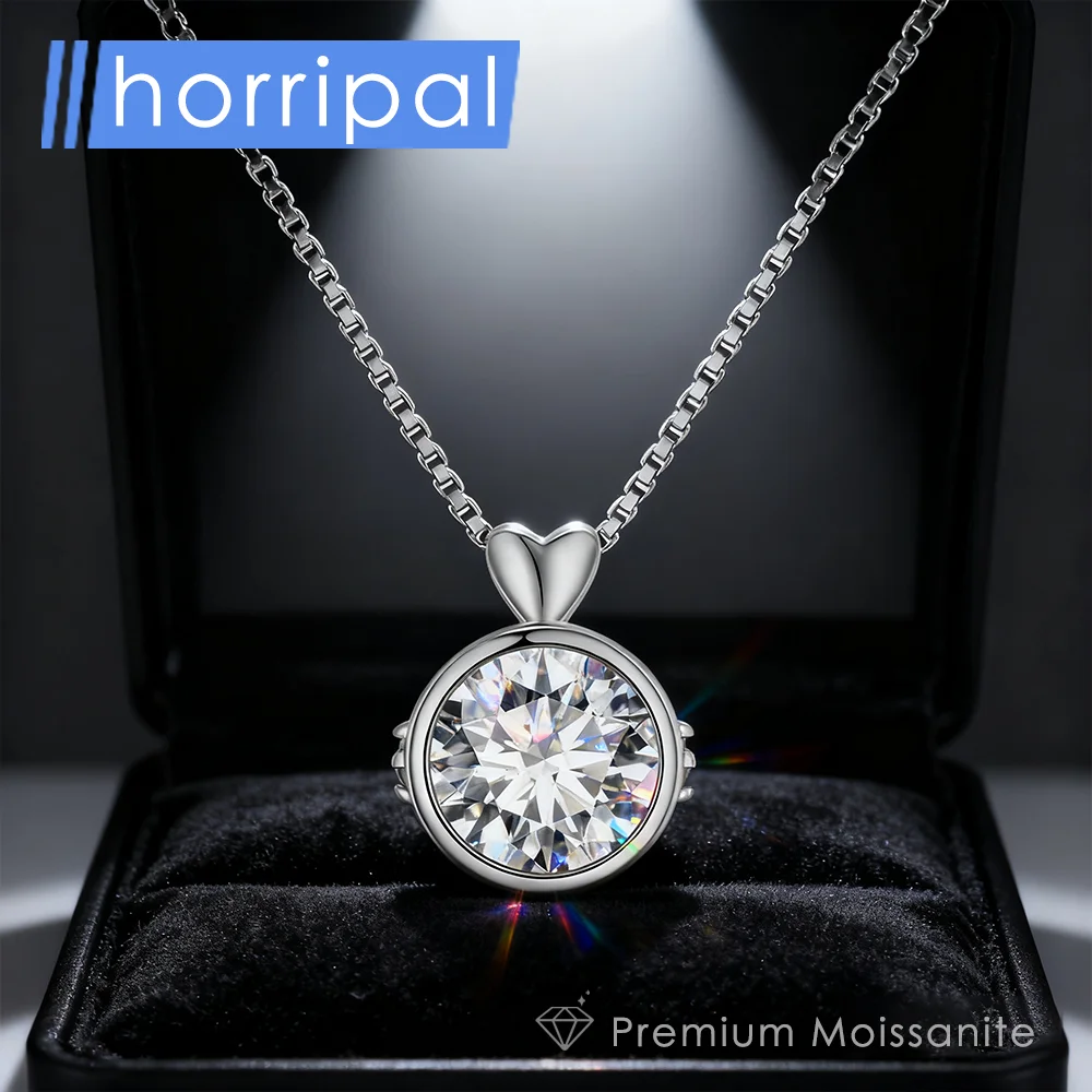 

D VVS1 Moissanite Pendant Necklace for Women Sterling Silver S925 Luxury Jewelry Wedding Elegant Necklace Plated 18K White Gold