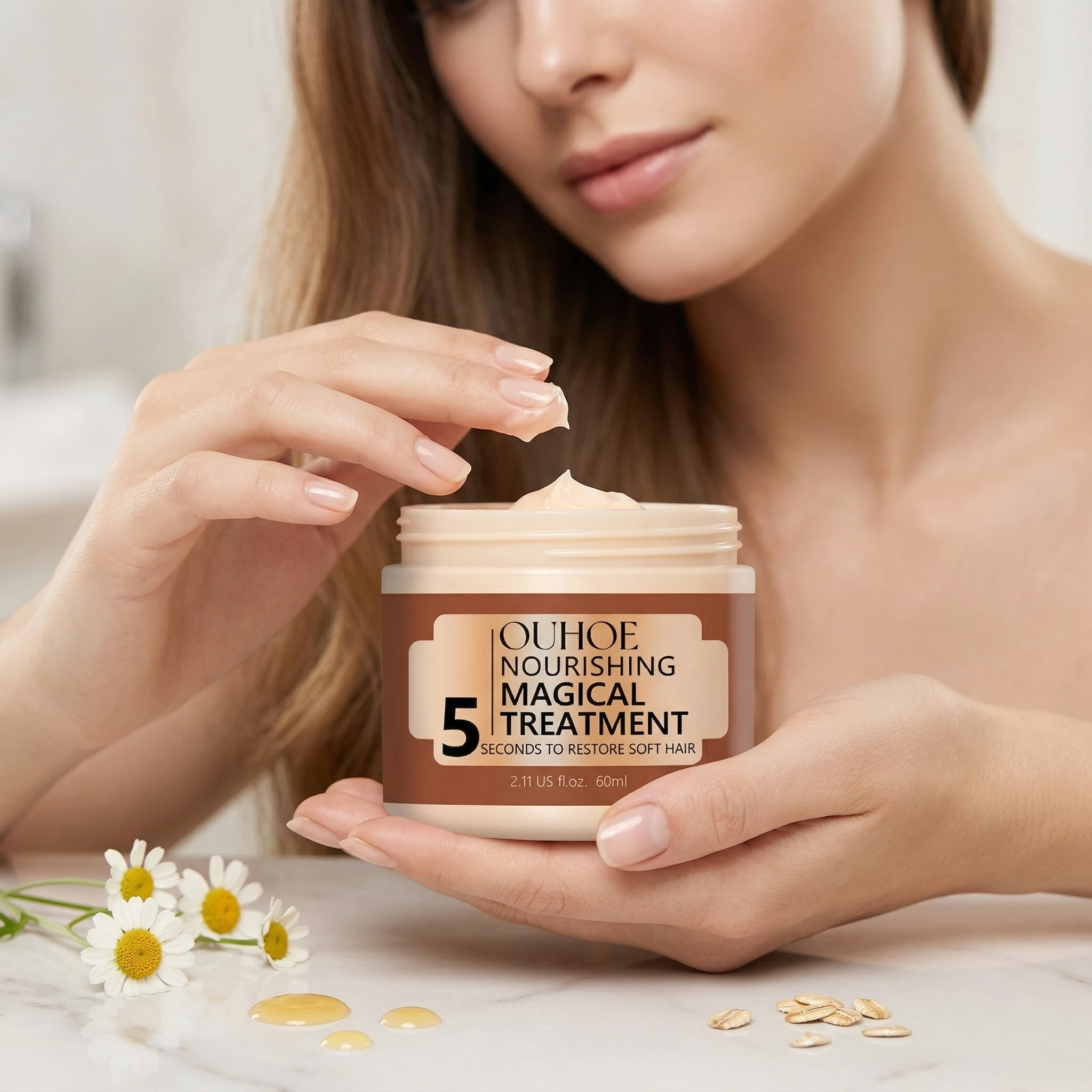 

60G Hair Mask Deep Nourishing Repair Hair Dye & Perm Damage Remove Split Ends Smoothing Frizz Conditioner Moisturizing Hair Mask