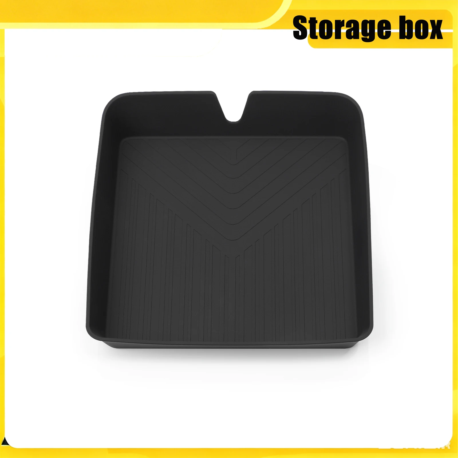 Second Row Armrest Storage Box Silicone Car Tray Organizing Tidying Auto Accessories Black For RIVIAN R1T R1S