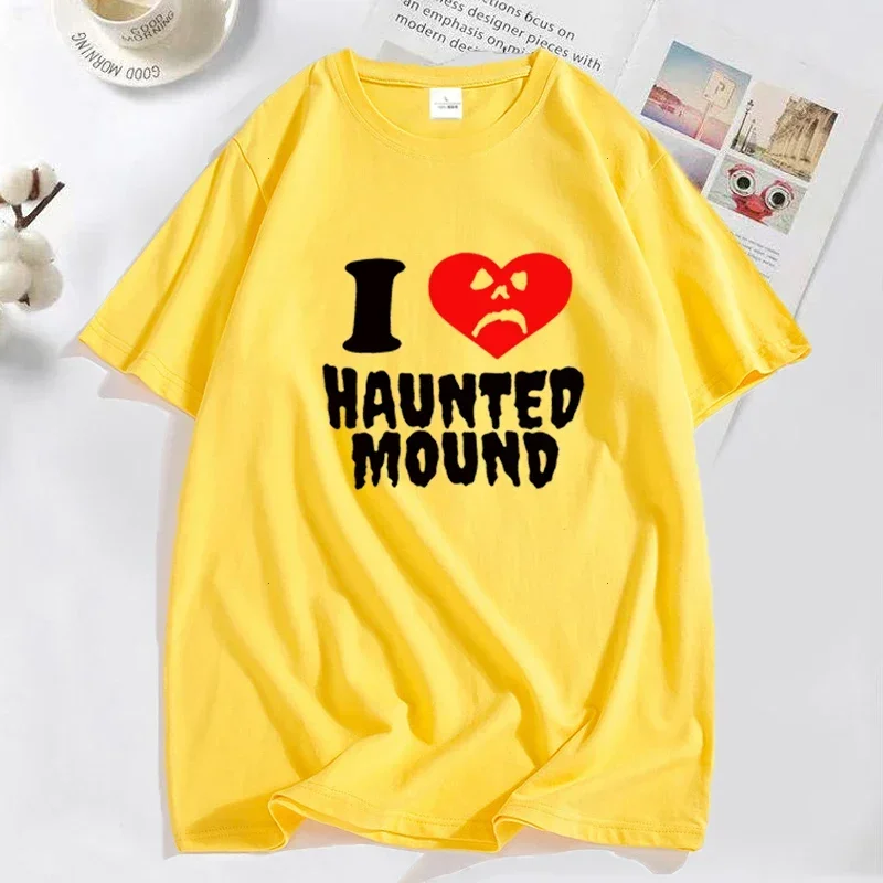 Sematary I Love Haunted Mound T-Shirts Popular Trend Heart Shape Print T Shirt for Men Funny Streeetwear Cotton Tshirt Clothing