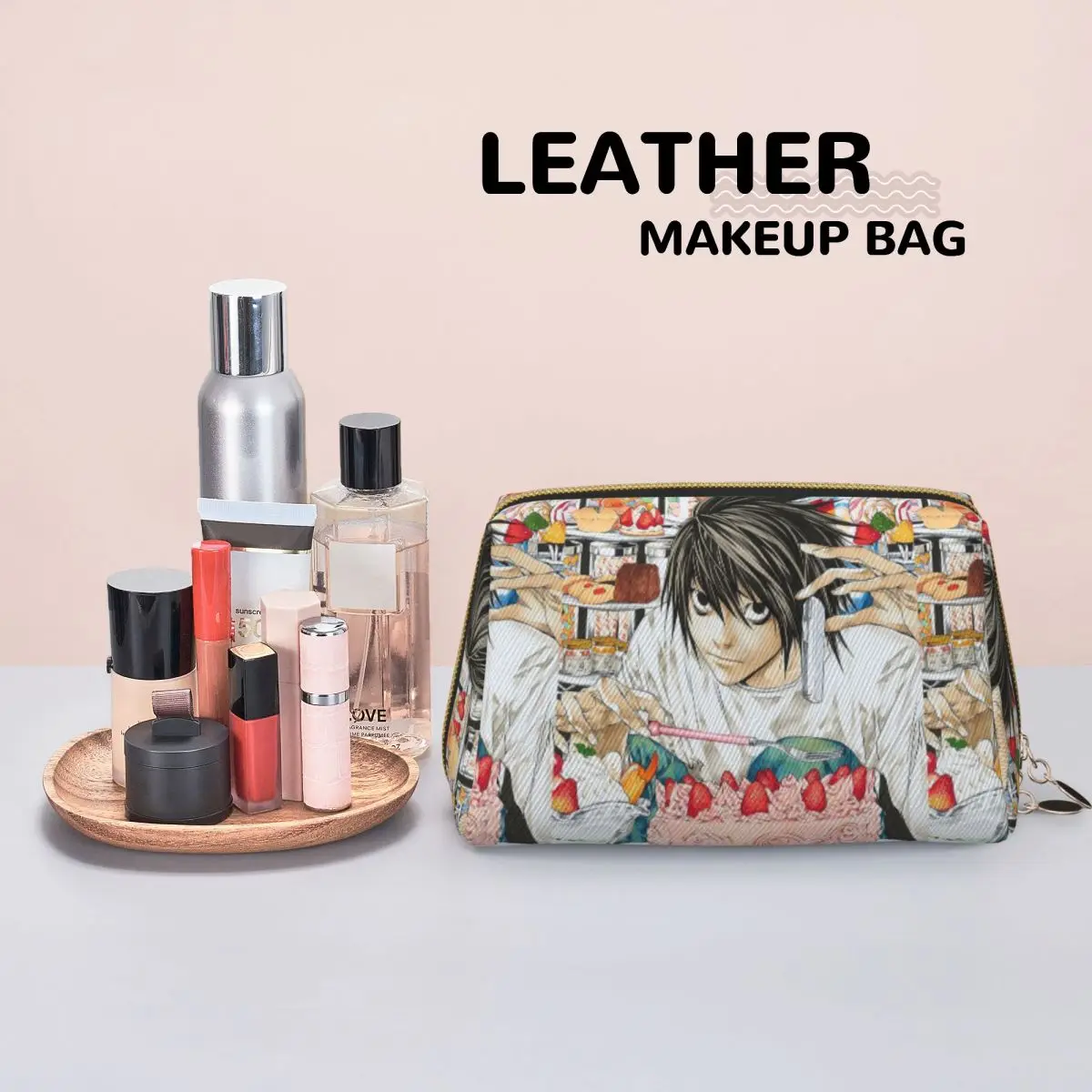 Deaths Notes Ryuk Anime Women Cosmetic Bags Travel Makeup Organizer Pouch Toiletry Storage Dopp Kit Case