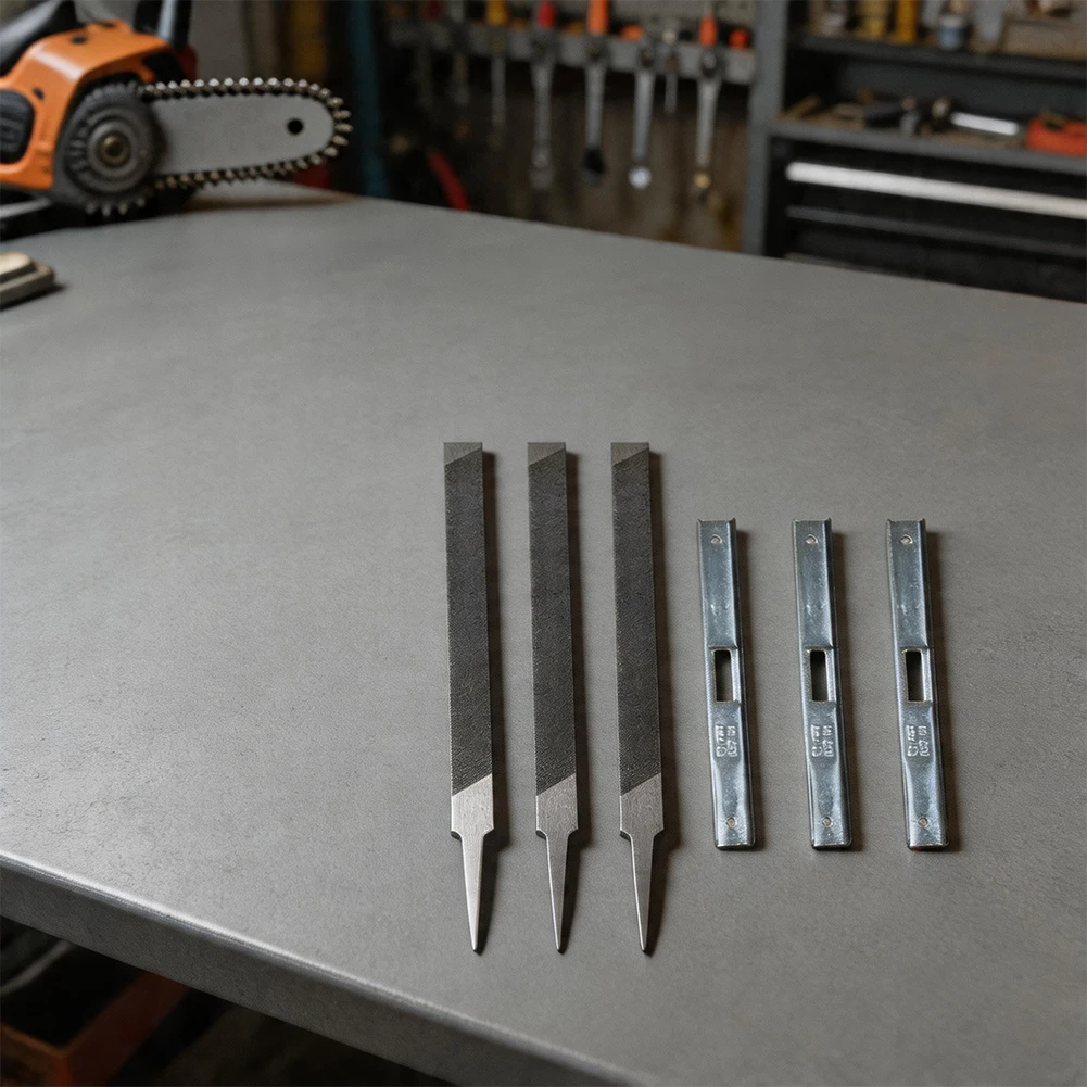 3 Sets 27742 Chainsaw Depth Gauge Tool with Matching Flat File for Effective Chain Tuning and Improved Cutting Stability