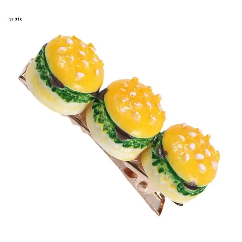 Realistic Bingtanghulu/Burger Hair Clip Funny Play Hair Pin for Girls Creative Hair Barrette Side Hair Styling Clip X7YA