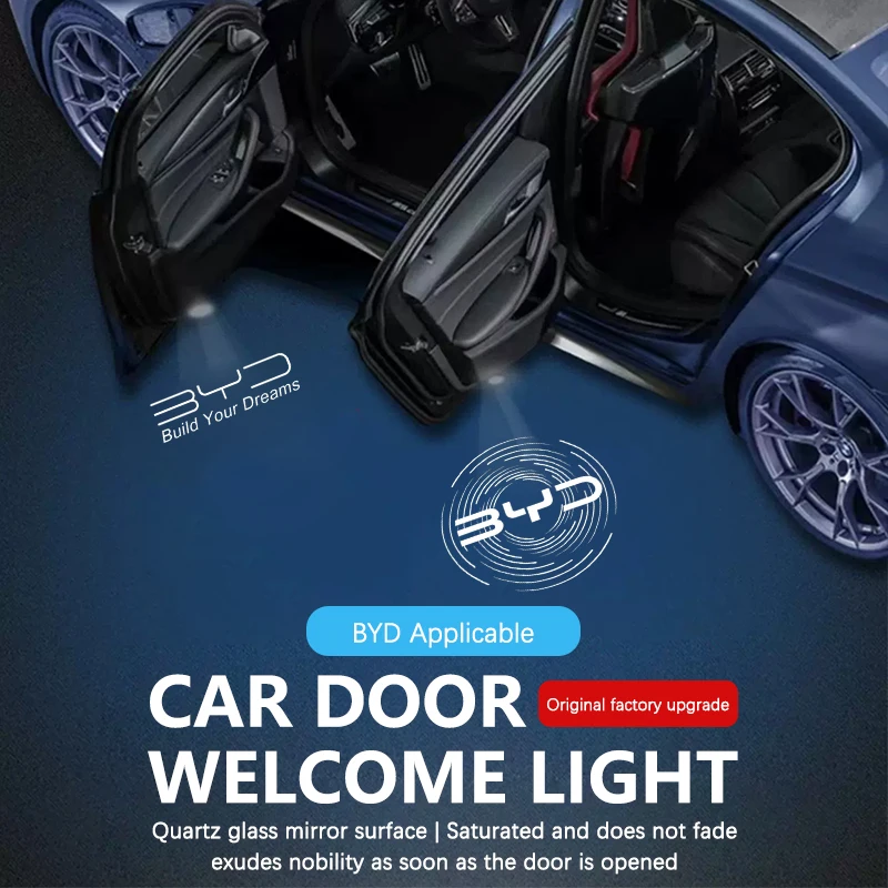 LED Car Door Projector Ghost Shadow Welcome Light Bulbs Accessories For BYD EV Tang Qin PRO Seal EA1 Han DM Song PLUS