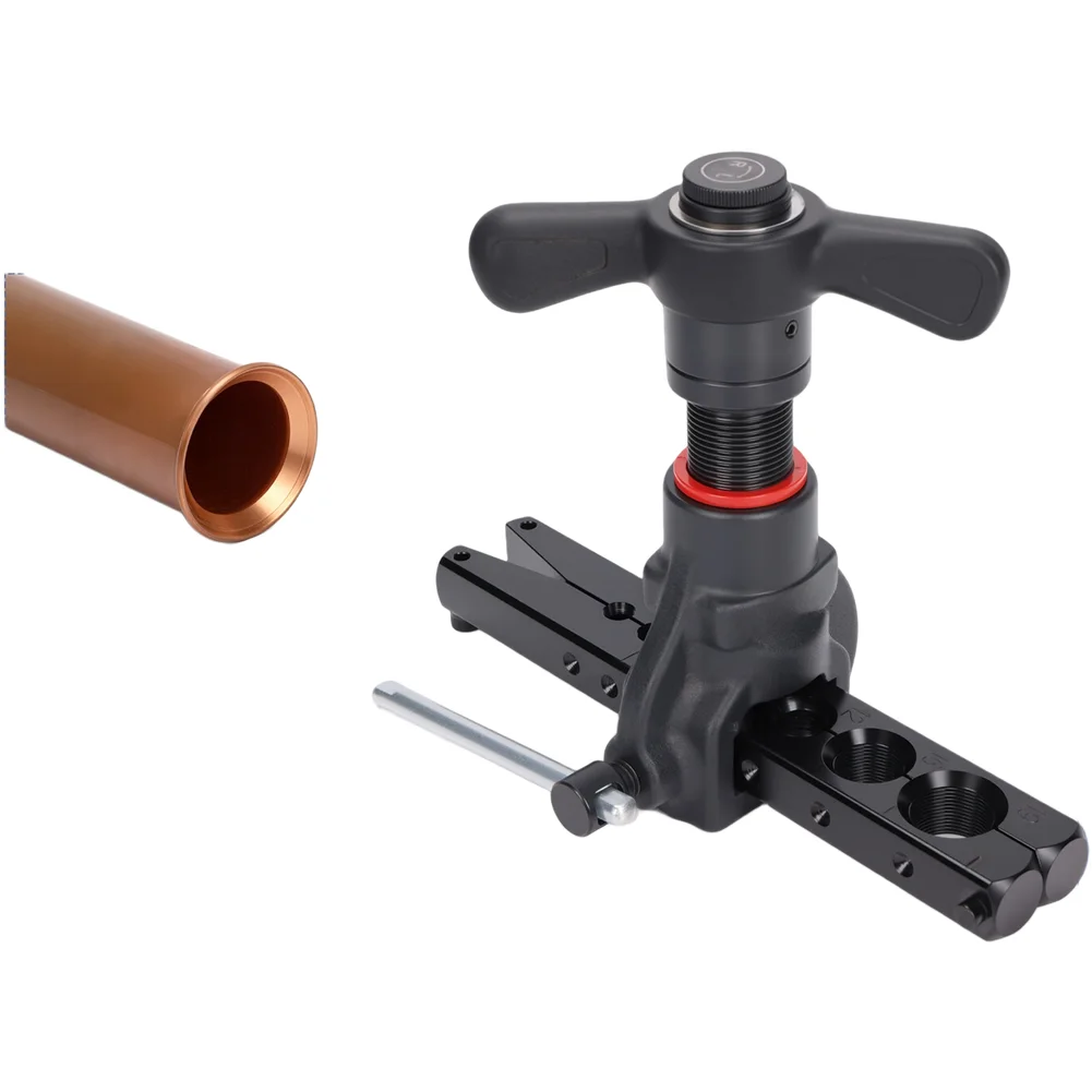 Flaring Tool Kit Designed with Eccentric Shaft Geometry and Ratchet Drive for Metric and For imperial Tube Use
