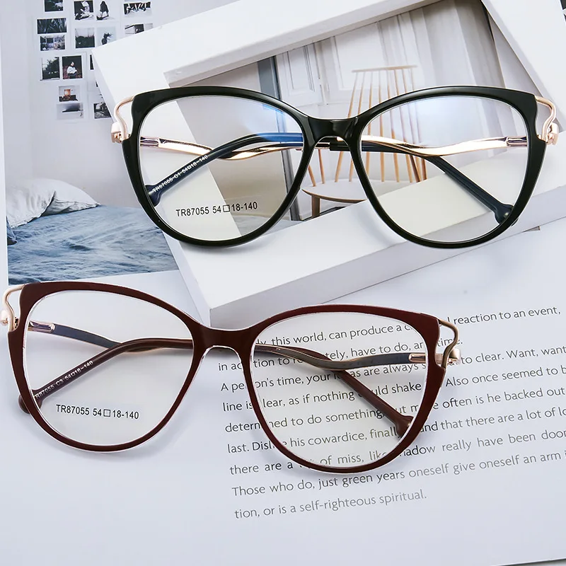 Fashion Sexy Cat Eye Computer Reading Glasses Retro Leopard Eyewear Anti Blue Light Ladies Glasses Frame Presbyopia Eyeglasses