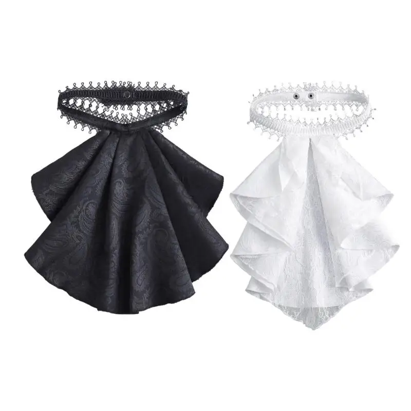 

39BB кружевная отделка драпированный воротник викторианский съемный воротник колониальный накладной воротник для женщин и костюм