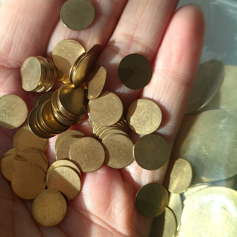 Dia 8mm 10mm 12mm 13mm 15mm 18mm 20m 25mm Thick 1mm Brass Round Disk Charms Pendants Jewelry Findings Accessories