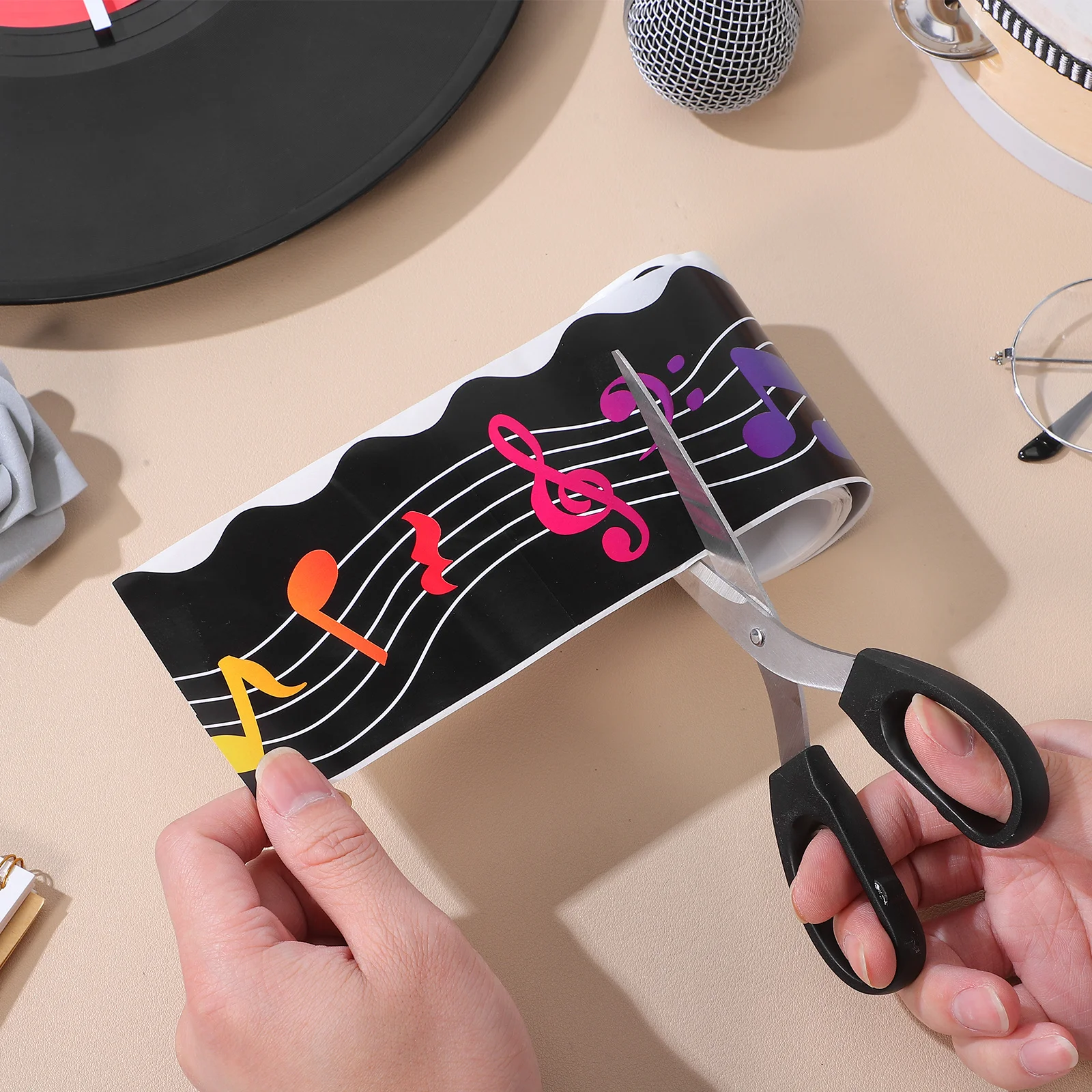 

Music Theme Border Sticker Roll DIY Chalkboard Decorations Classroom Bulletin Board Trim Long-Lasting Adhesive
