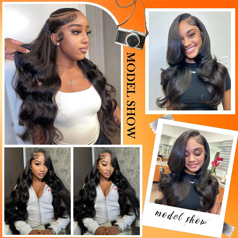 HD Transparent Straight Lace Front Wigs Human Hair Pre Plucked 13x4 Glueless Body Wave Lace Frontal Wigs For Woman image 6