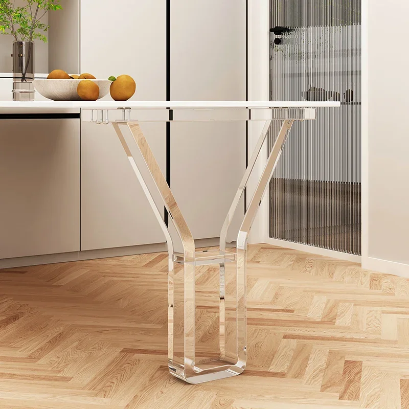 Acrylic transparent table legs suspended desk dresser table foot support frame rock slab island table bar unilateral support