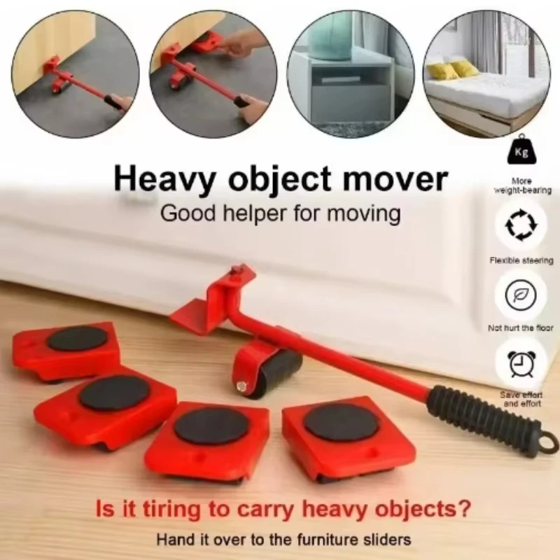 Furniture Heavy Duty Furniture Lifter Mover Roller with Wheel Bar Moving Device Lifting Helper Furniture Moving Transport Tool image 2