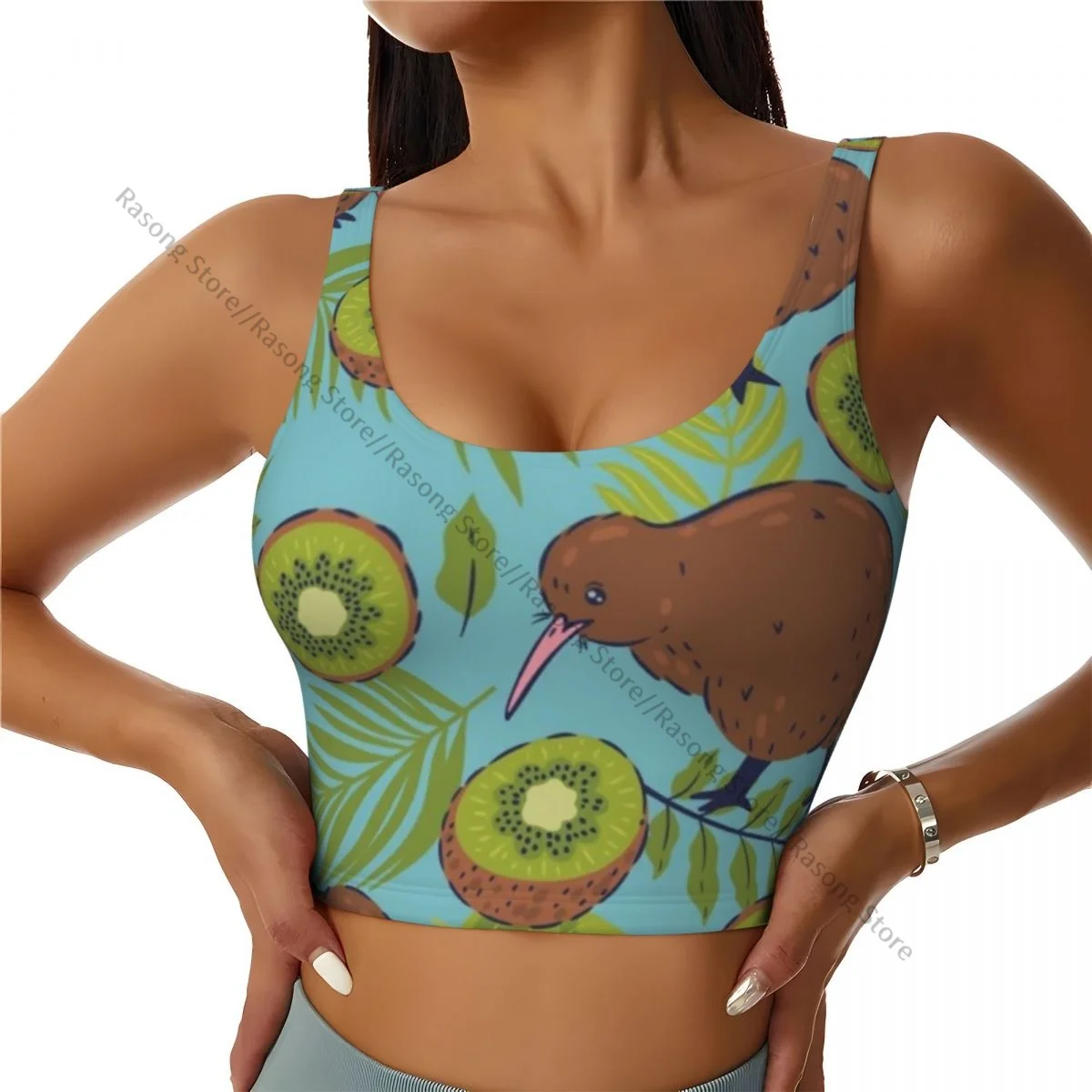 

Women Sexy Sports Vest Bird Pattern Female Streetwear Sport Lingerie Tee Crop Top