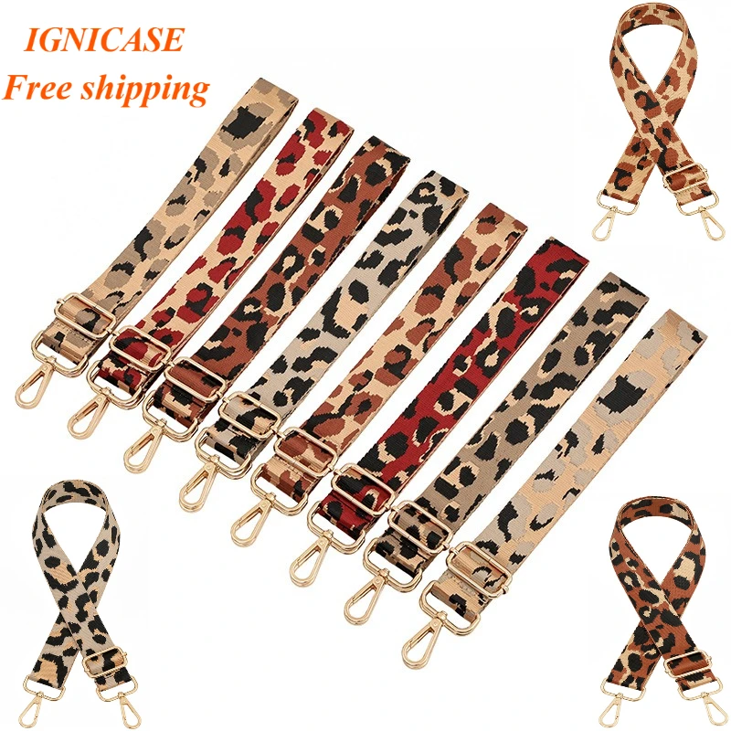 IGNICASE New  Leopard Print Bag Shoulder Strap One Shoulder Oblique Span Adjustable Replacement Long Shoulder Strap Accessories