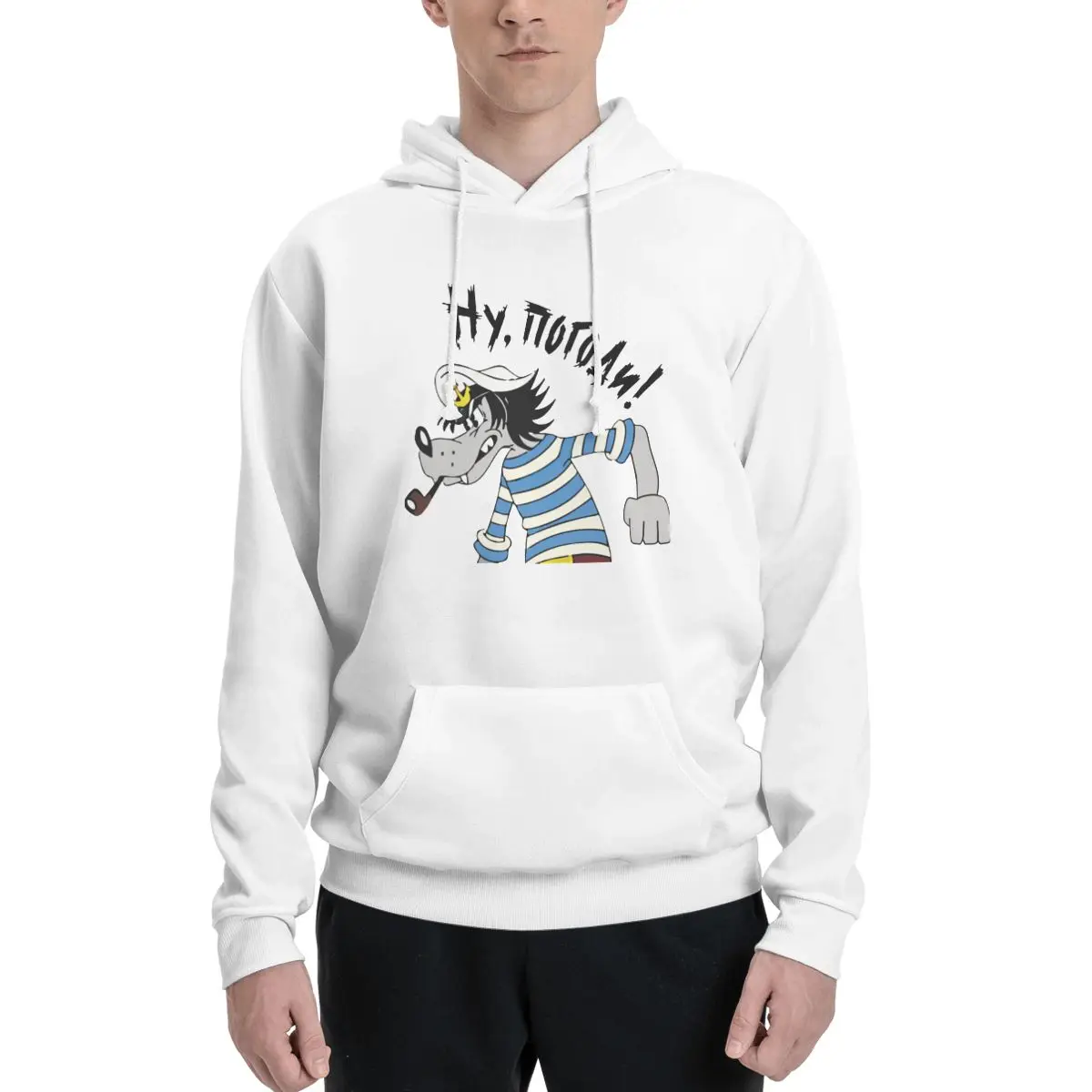 Nu Pogodi Hase Wolf Wodka Russland Russia Putin CCCP Sowjet Jumpers Hoodies Funny anime Nu, Pogodi! Casual Hooded for men