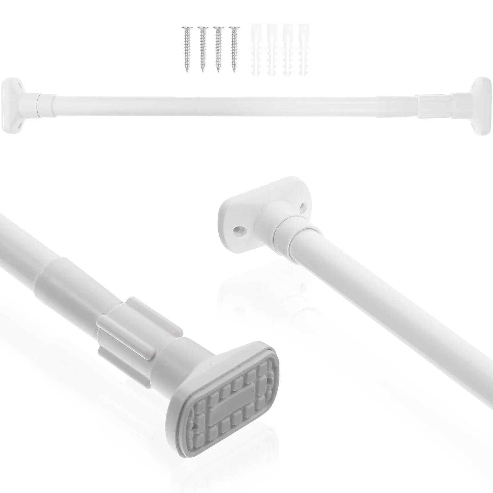 

Multipurpose Stainless Steel Telescopic Pole Extendable Shower Curtain Rod Clothes Rail Wardrobe Rod Hole-Free Punch-Free