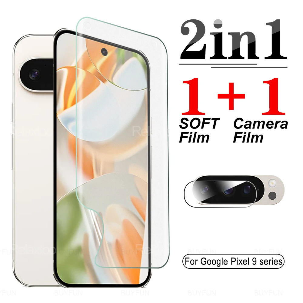 2in1 For Google Pixel 9 Pro XL Screen Protector hydrogel film not glass Pixel9 Pixel 9Pro XL 9ProXL 5G 2024 camera lens film