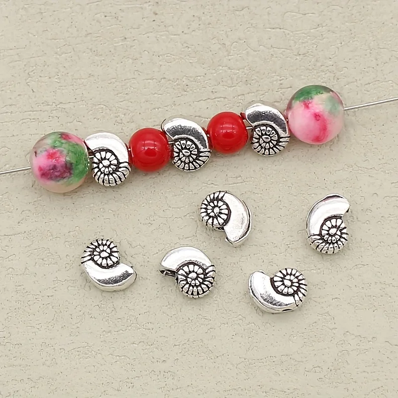 20 retro silver mini conch pendants, small hole beads, scattered beads, interval beads, decorative beads, DIY handmade jewelry,
