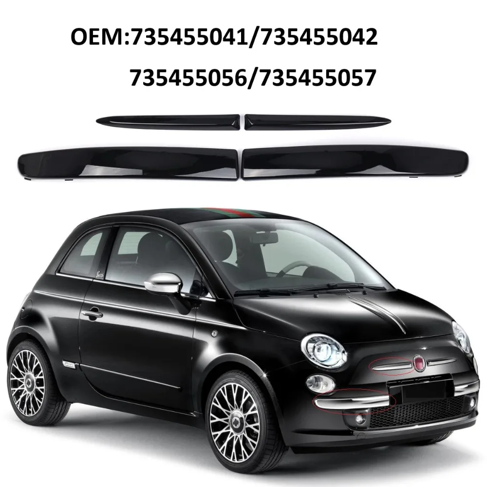 

OEM 735455041 735455042 735455056 735455057 4 шт. передний бампер верхняя решетка молдинга подходит для Fiat 500 2007-2015