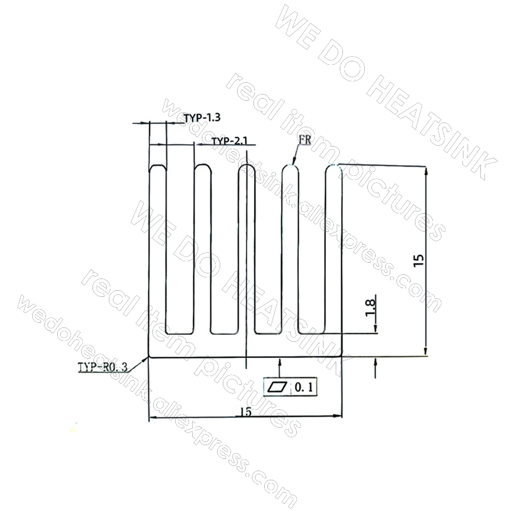 Nós fazemos o dissipador de calor 15x15x15mm sem ou com a almofada térmica tamanho pequeno cubo prata entalhado alumínio radiador do refrigerador do dissipador de calor