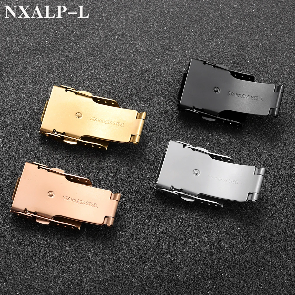 Застежка для часов из нержавеющей стали, складная пряжка для ремешка для часов Seiko, 16 мм, 18 мм, 20 мм, 22 мм, 24 мм, двойная кнопка, аксессуары для часов