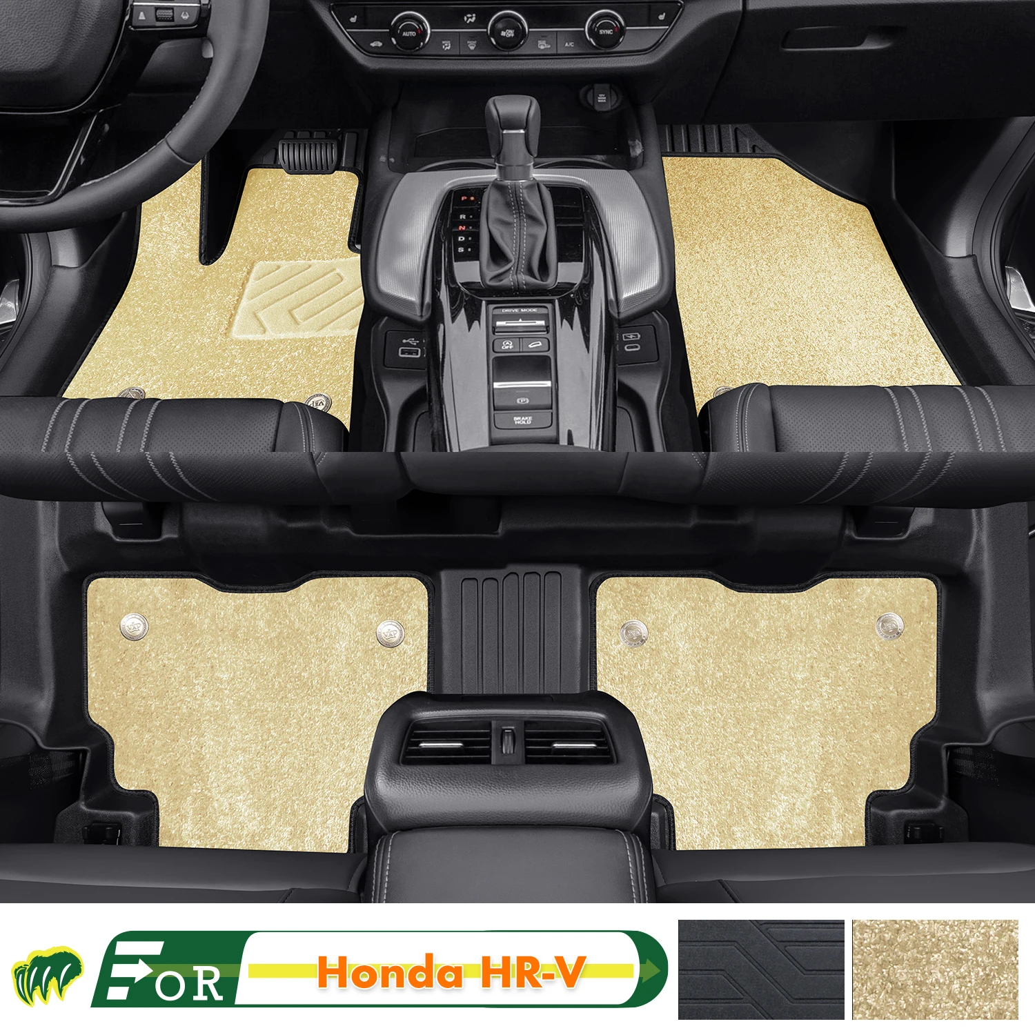 Left-hand Drive Car Floor Mat For Honda HR-V HRV 2023-24 Full Surround Foot Mat Automotive Floor Mat Interior Floor Liner