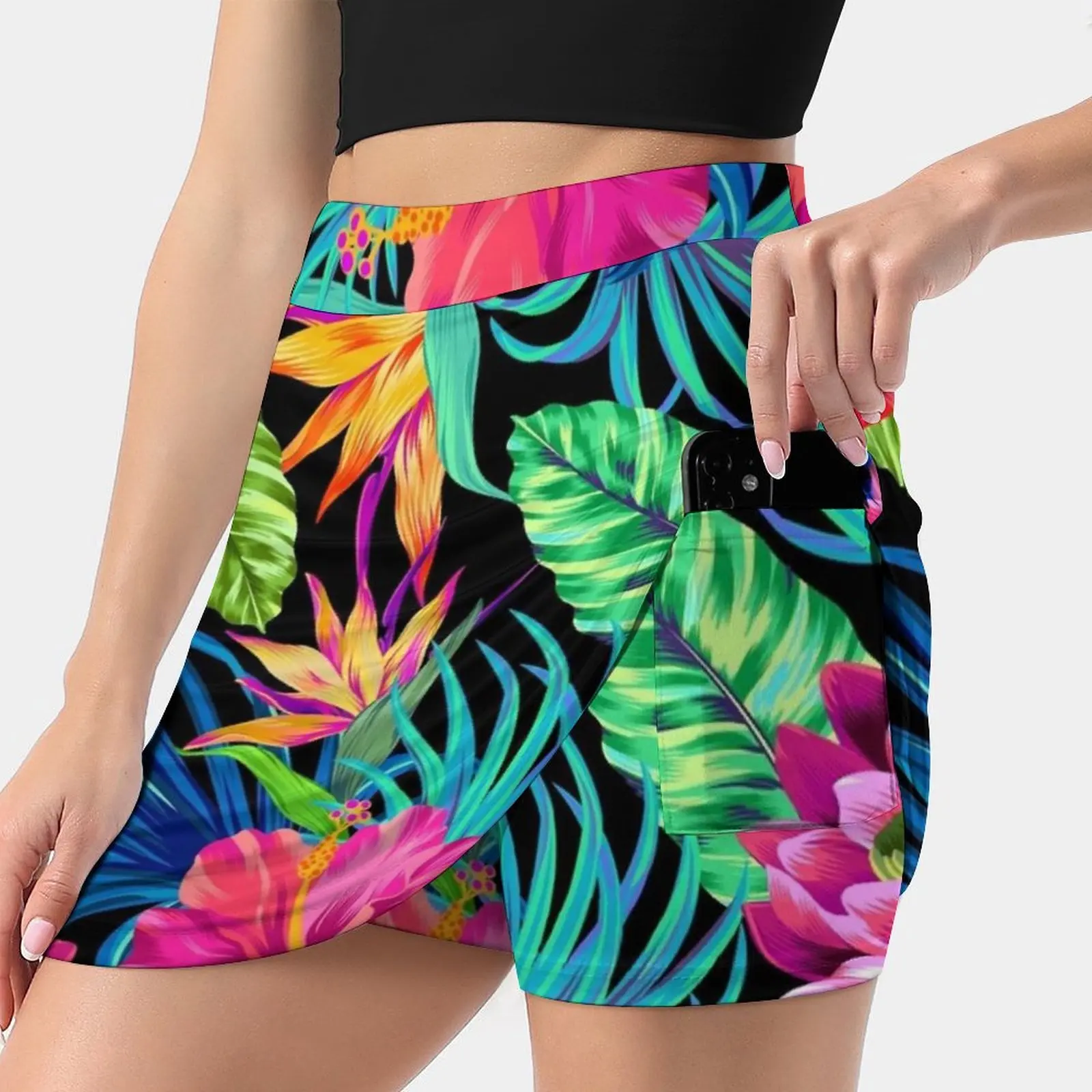 Drive You Mad Hibiscus Pattern Skirts Woman Fashion 2022 Pant Skirt Mini Skirts Office Short Skirt Vector Hibiscus Flowers