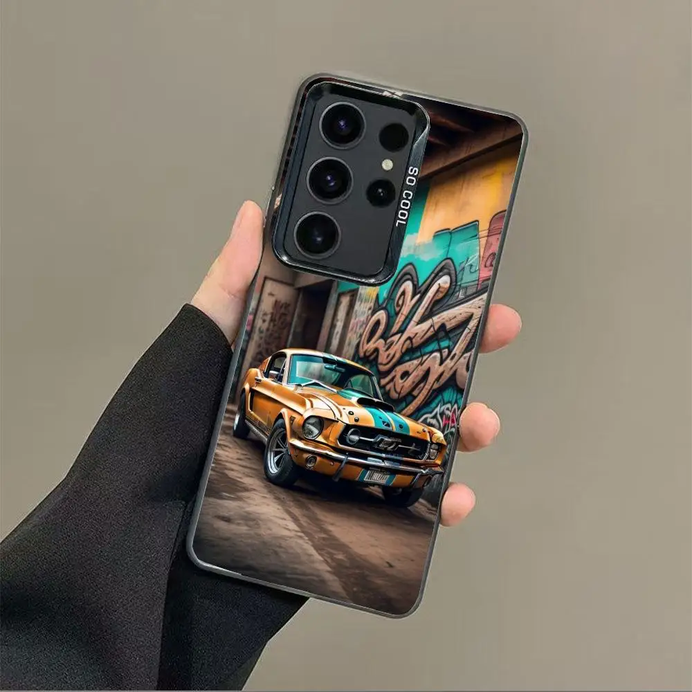 

Yellow car case for Galaxy S25 S24 S23 S22 S21 S20 Ultra/ FE/Plus shock-proof rear cover anti-fingerprint