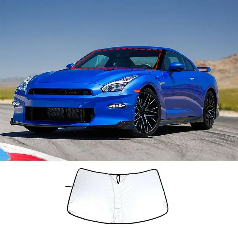 

For Nissan GTR R35 2008-2020 Car Windshield Sun Shade Blocks UV Ray Reflector Auto Window Sun Shade Visor Shield Cover Accessory