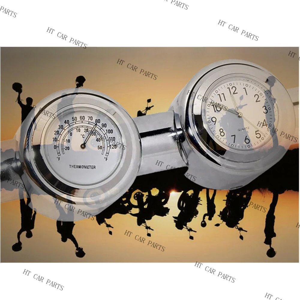 Dust-proof Shi Ying clock aluminum handlebar motorcycle luminous timetable universal car clock handlebar watch