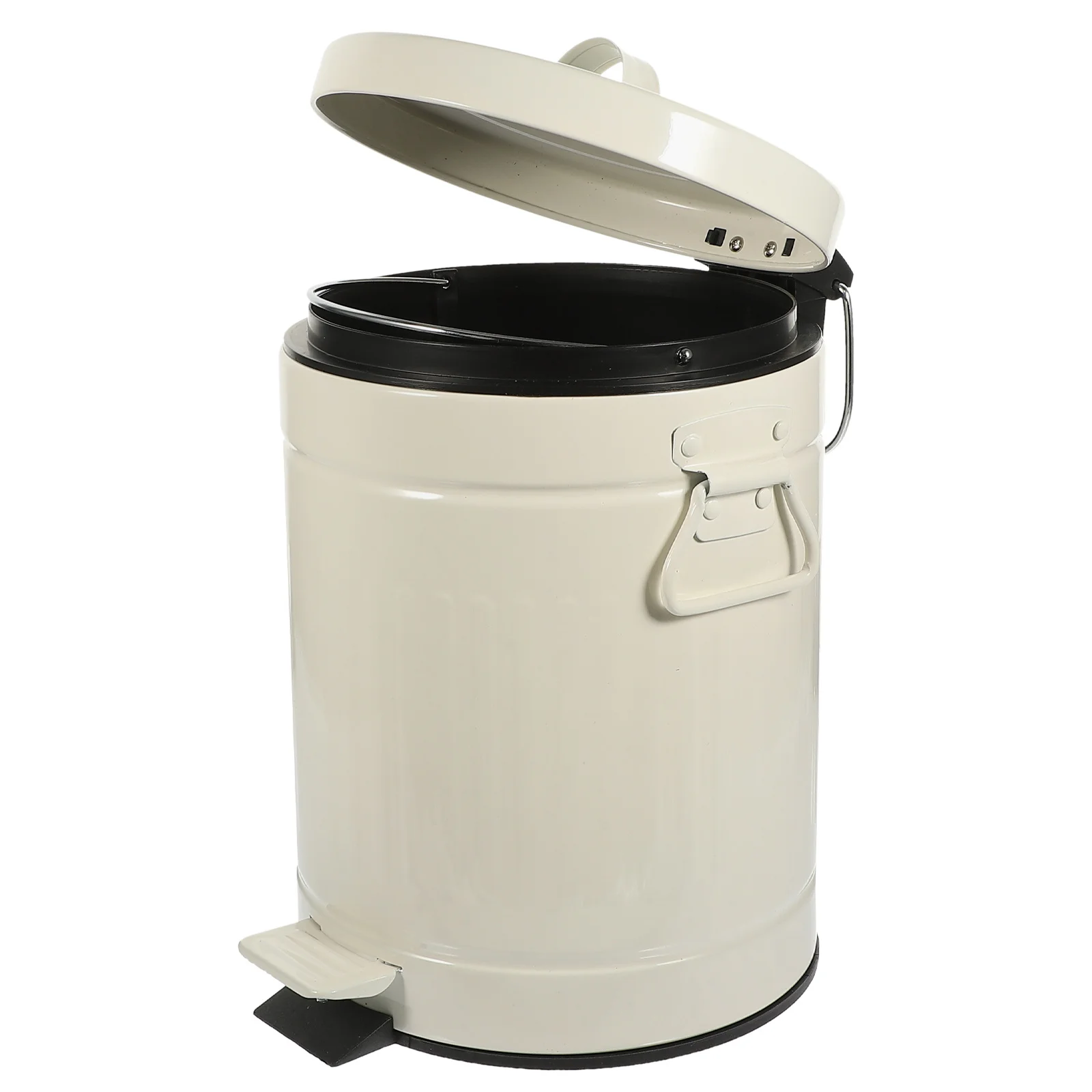 

Vintage Metal Trash Can 5L with Foot Pedal Lid for Kitchen Bathroom Bedroom Office Farmhouse Garbage Bin Rubbish Container